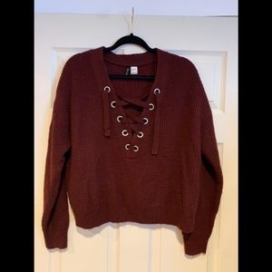 H&M Lace Front Sweater